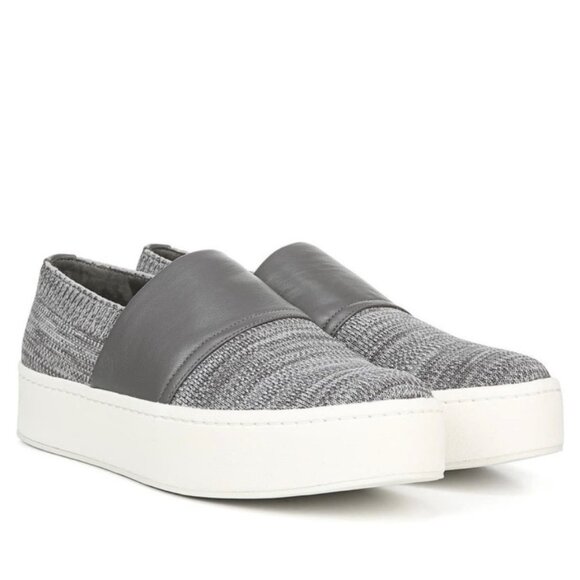 Vince Women's Ward Knit Slip-On Comfortable Platform Sneaker in Space Gray 7.5 - Picture 1 of 7